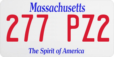 MA license plate 277PZ2
