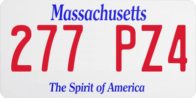 MA license plate 277PZ4