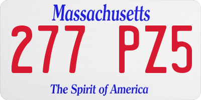 MA license plate 277PZ5