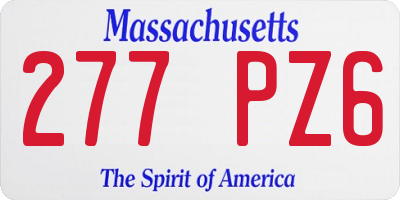 MA license plate 277PZ6