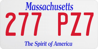 MA license plate 277PZ7