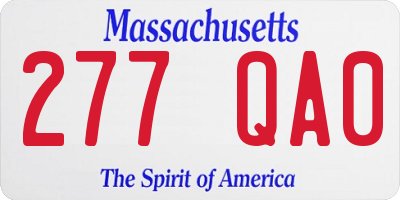 MA license plate 277QA0