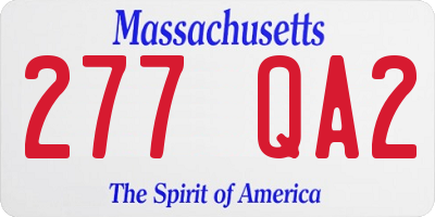 MA license plate 277QA2