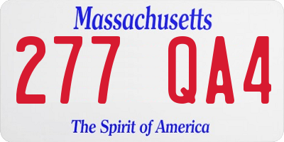MA license plate 277QA4