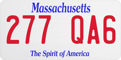 MA license plate 277QA6