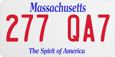 MA license plate 277QA7