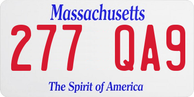 MA license plate 277QA9