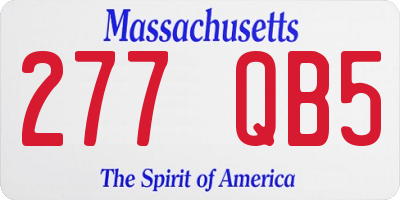 MA license plate 277QB5