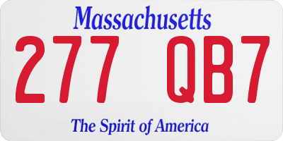 MA license plate 277QB7