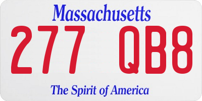 MA license plate 277QB8