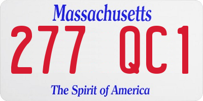 MA license plate 277QC1