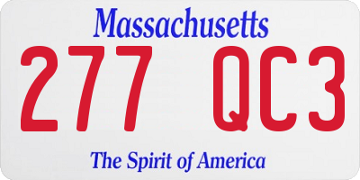 MA license plate 277QC3