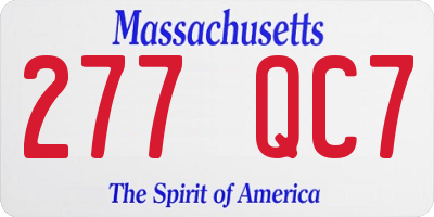 MA license plate 277QC7