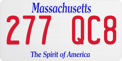 MA license plate 277QC8