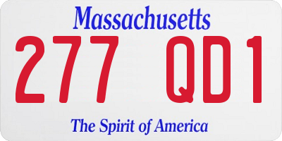 MA license plate 277QD1