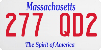 MA license plate 277QD2