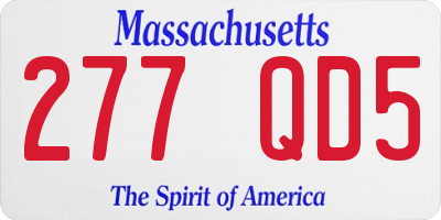 MA license plate 277QD5