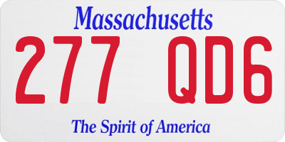 MA license plate 277QD6
