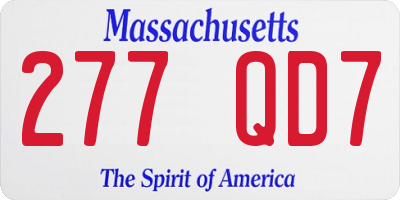 MA license plate 277QD7