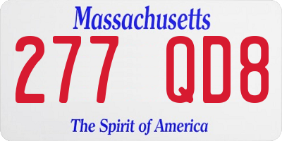 MA license plate 277QD8