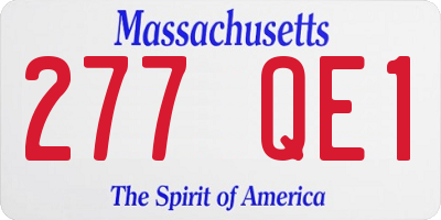 MA license plate 277QE1