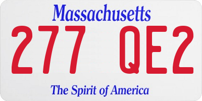 MA license plate 277QE2