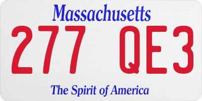 MA license plate 277QE3