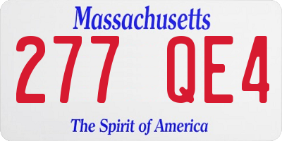 MA license plate 277QE4