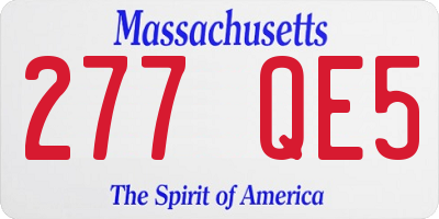 MA license plate 277QE5