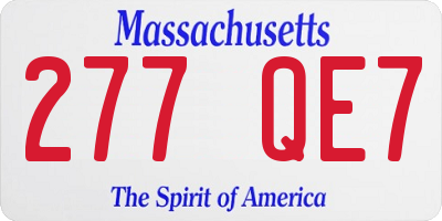 MA license plate 277QE7