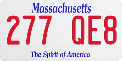 MA license plate 277QE8