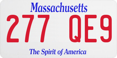 MA license plate 277QE9