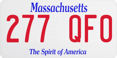MA license plate 277QF0