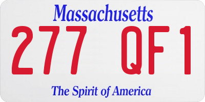MA license plate 277QF1