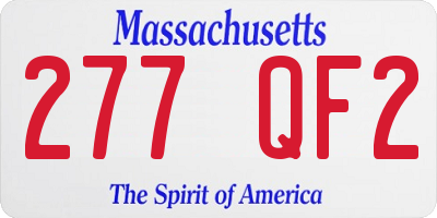 MA license plate 277QF2