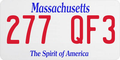 MA license plate 277QF3