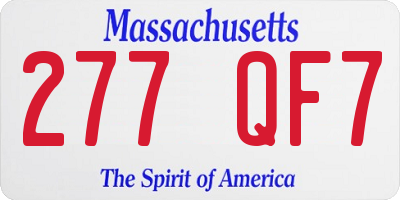 MA license plate 277QF7