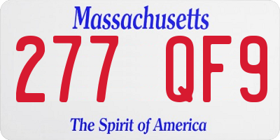 MA license plate 277QF9