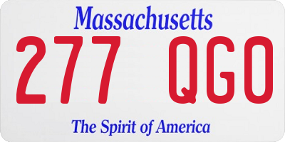 MA license plate 277QG0