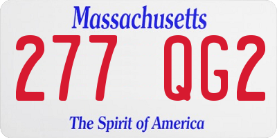 MA license plate 277QG2