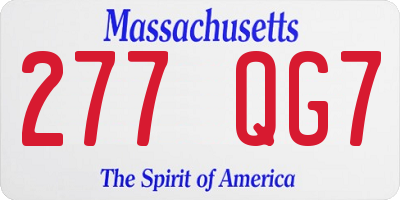 MA license plate 277QG7