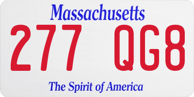 MA license plate 277QG8