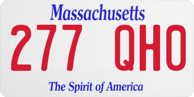 MA license plate 277QH0