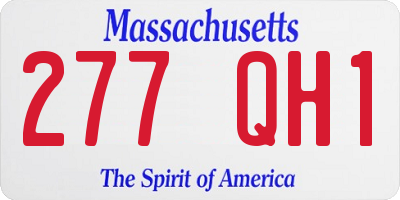MA license plate 277QH1