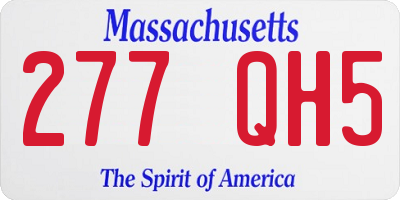 MA license plate 277QH5
