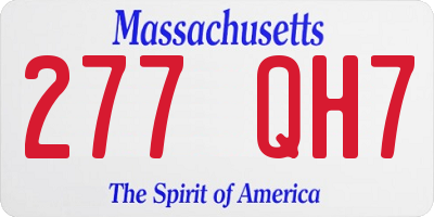 MA license plate 277QH7