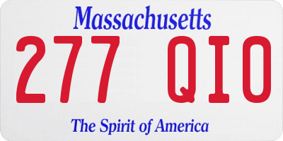 MA license plate 277QI0