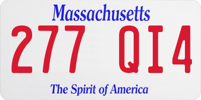 MA license plate 277QI4
