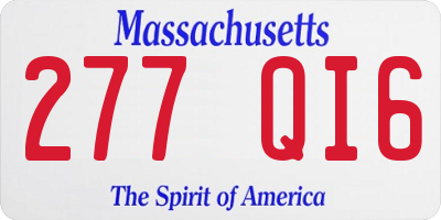 MA license plate 277QI6