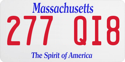 MA license plate 277QI8